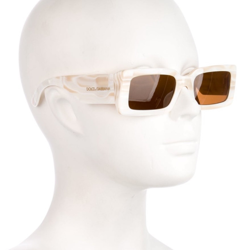 Dolce & Gabbana Cream Frame Sunglasses with Brown Lenses